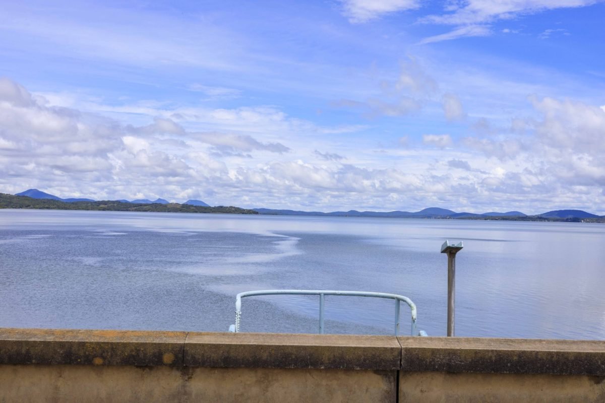 Lake Mutirikwi from the boat, hills on the far shore